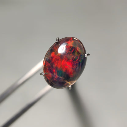 Natural Black Ethiopian Opal Cabochon gemstone cabochon - natural crystal healing stone for jewelry making by Gemivra