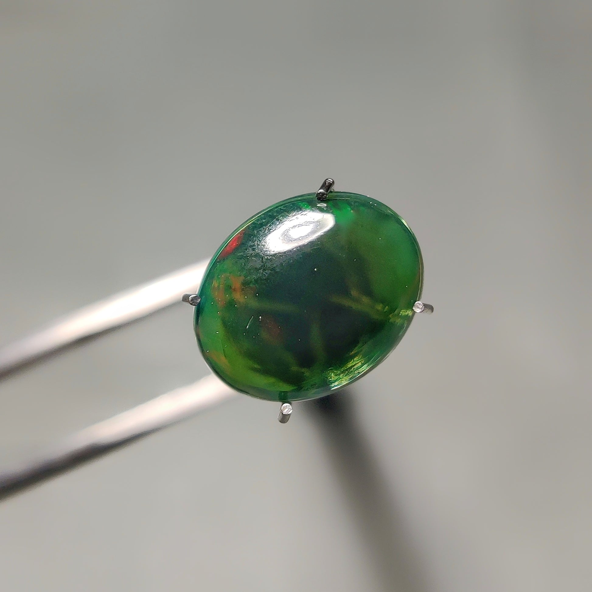 Natural Black Ethiopian Opal Cabochon gemstone cabochon - natural crystal healing stone for jewelry making by Gemivra