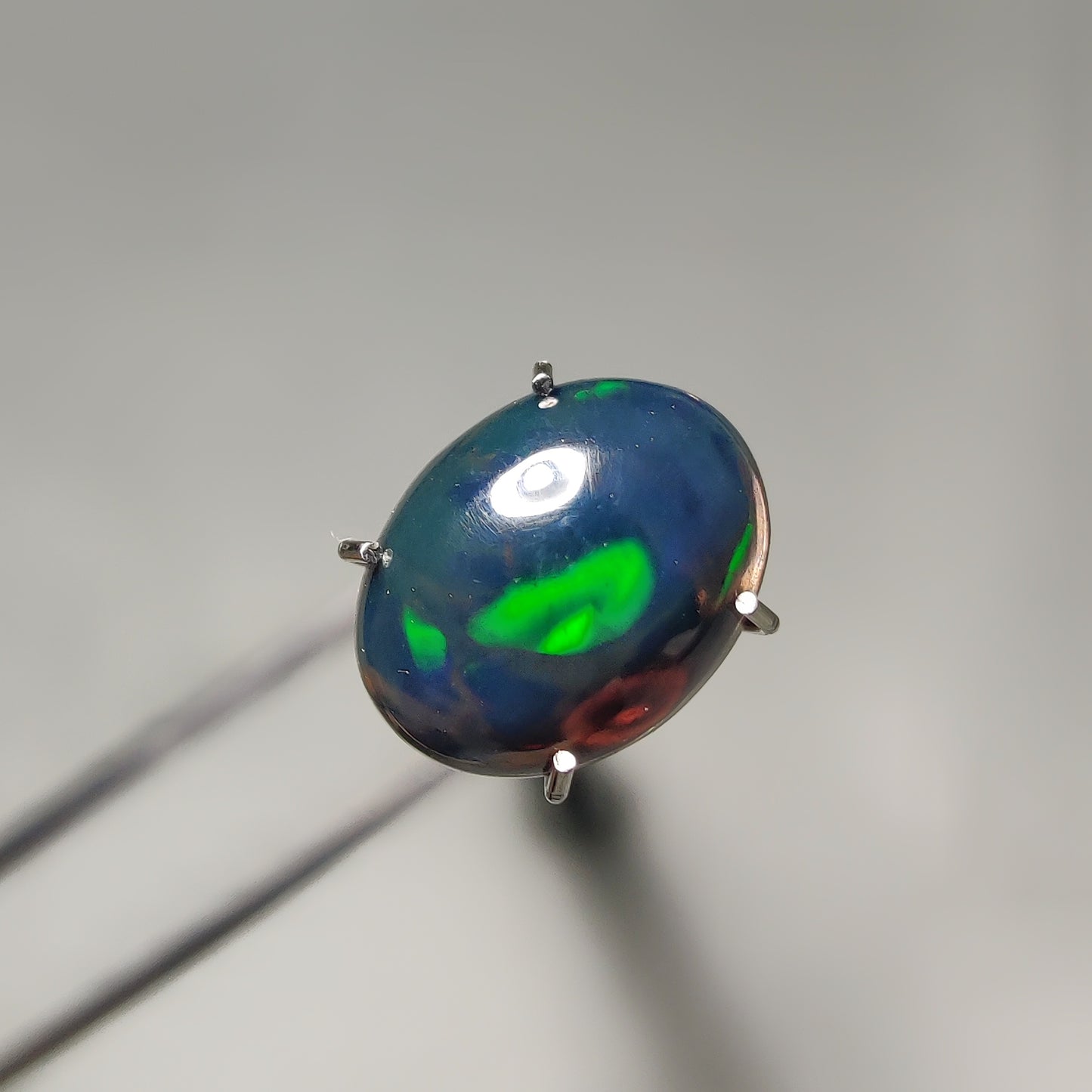 Natural Black Ethiopian Opal Cabochon gemstone cabochon - natural crystal healing stone for jewelry making by Gemivra