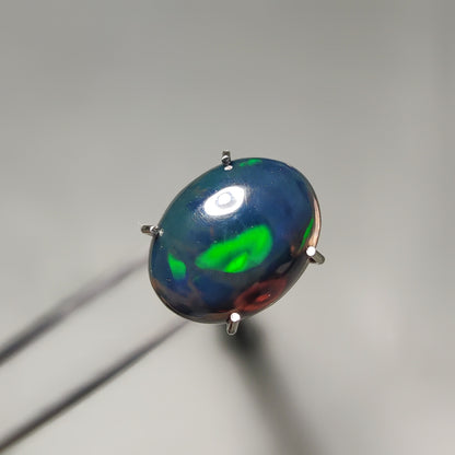 Natural Black Ethiopian Opal Cabochon gemstone cabochon - natural crystal healing stone for jewelry making by Gemivra
