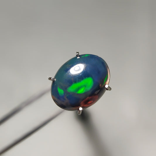 Natural Black Ethiopian Opal Cabochon gemstone cabochon - natural crystal healing stone for jewelry making by Gemivra