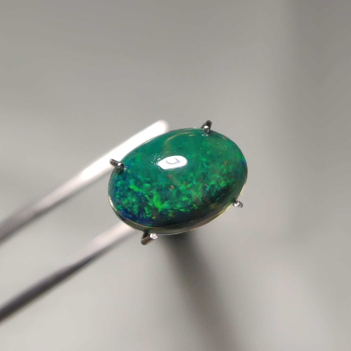 Natural Black Ethiopian Opal Cabochon gemstone cabochon - natural crystal healing stone for jewelry making by Gemivra