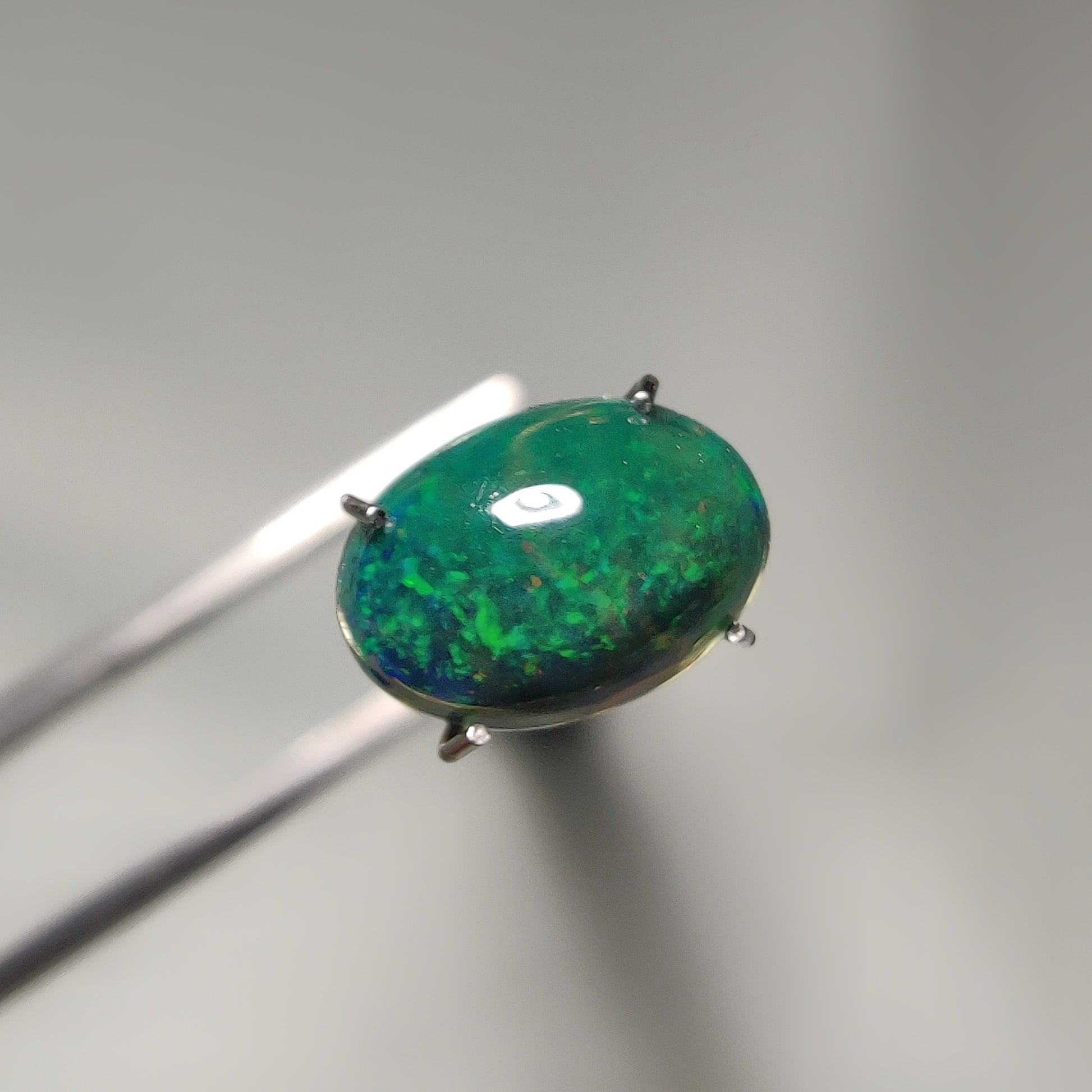 Natural Black Ethiopian Opal Cabochon gemstone cabochon - natural crystal healing stone for jewelry making by Gemivra