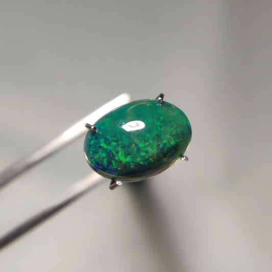 Natural Black Ethiopian Opal Cabochon gemstone cabochon - natural crystal healing stone for jewelry making by Gemivra