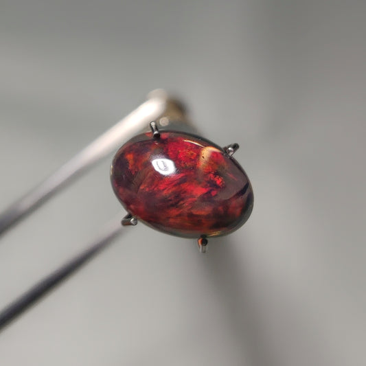Natural Black Ethiopian Opal Cabochon gemstone cabochon - natural crystal healing stone for jewelry making by Gemivra