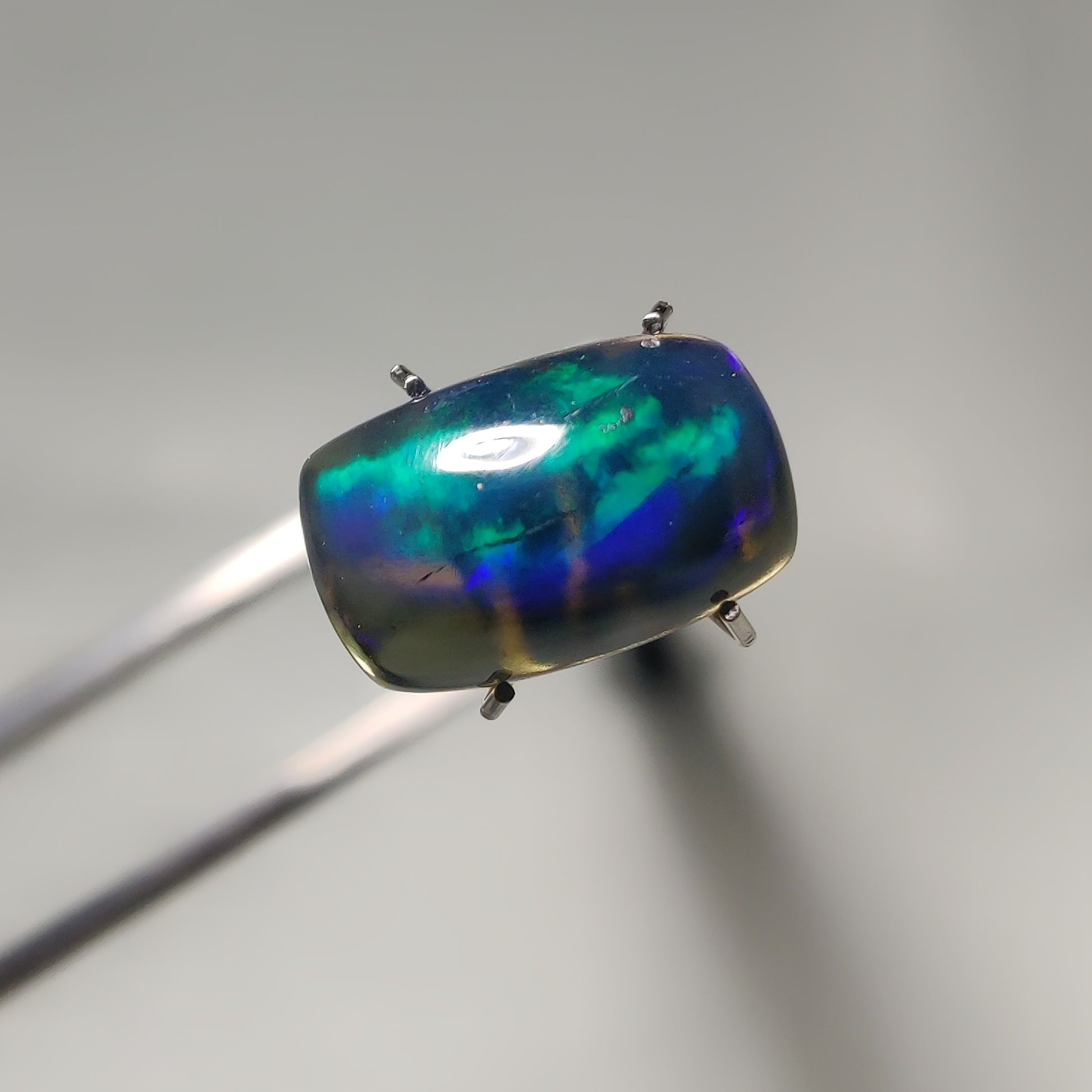 Natural Black Ethiopian Opal Cabochon gemstone cabochon - natural crystal healing stone for jewelry making by Gemivra