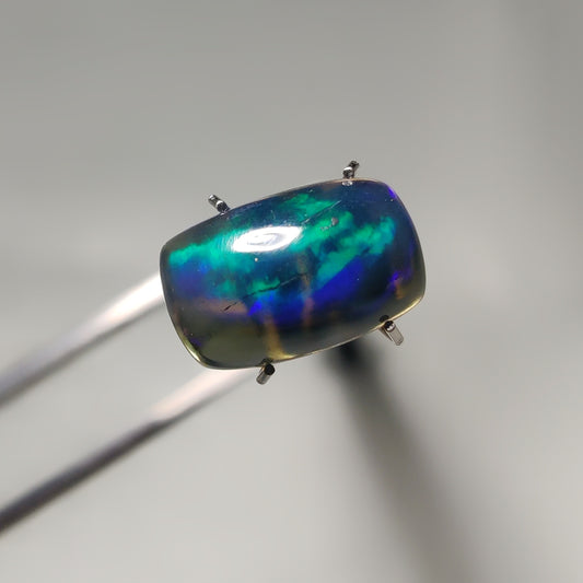 Natural Black Ethiopian Opal Cabochon gemstone cabochon - natural crystal healing stone for jewelry making by Gemivra