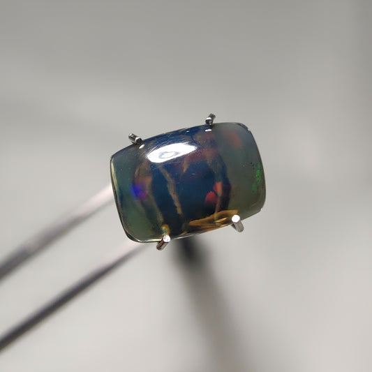 Natural Black Ethiopian Opal Cabochon gemstone cabochon - natural crystal healing stone for jewelry making by Gemivra