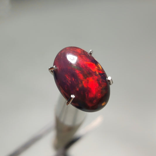 Natural Black Ethiopian Opal Cabochon gemstone cabochon - natural crystal healing stone for jewelry making by Gemivra