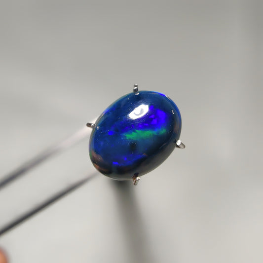 Natural Black Ethiopian Opal Cabochon gemstone cabochon - natural crystal healing stone for jewelry making by Gemivra