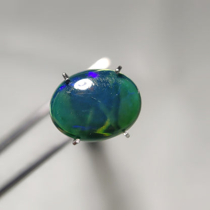Natural Black Ethiopian Opal Cabochon gemstone cabochon - natural crystal healing stone for jewelry making by Gemivra