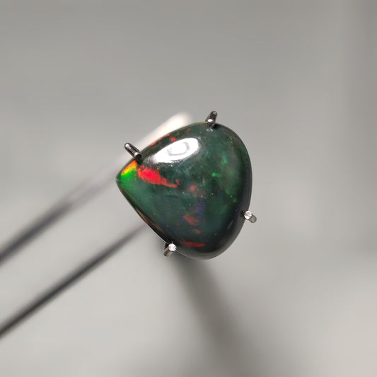 Natural Black Ethiopian Opal Cabochon gemstone cabochon - natural crystal healing stone for jewelry making by Gemivra