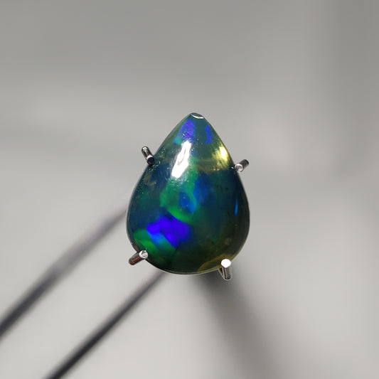 Natural Black Ethiopian Opal Cabochon gemstone cabochon - natural crystal healing stone for jewelry making by Gemivra
