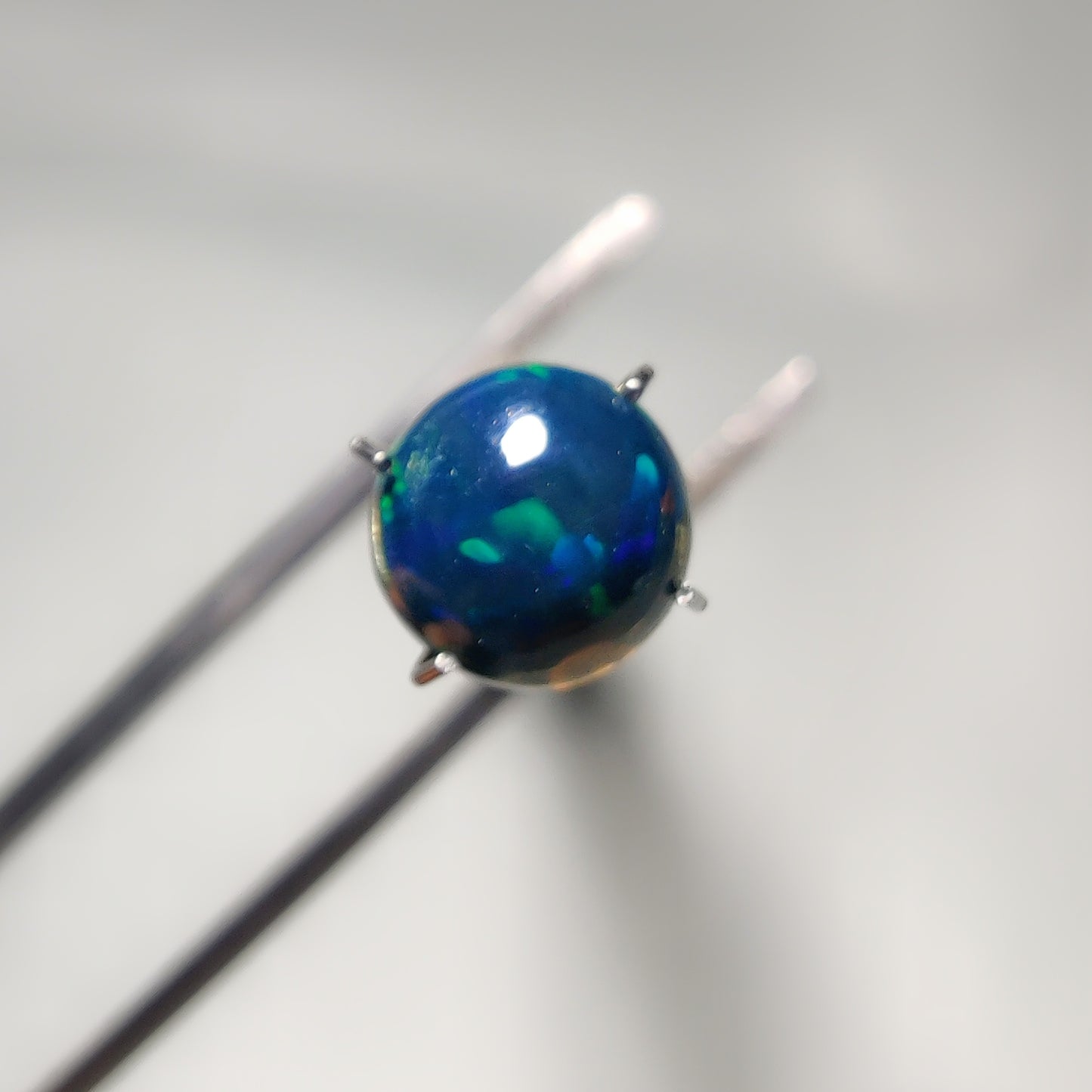 Natural Black Ethiopian Opal Cabochon gemstone cabochon - natural crystal healing stone for jewelry making by Gemivra