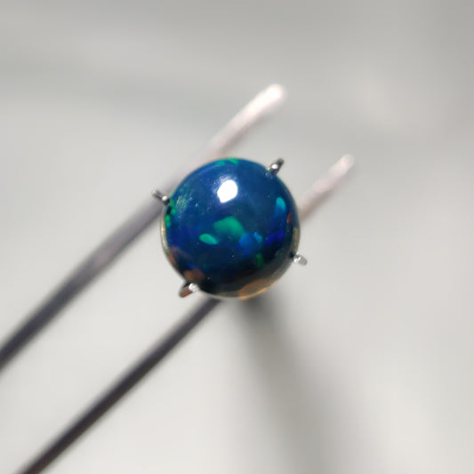 Natural Black Ethiopian Opal Cabochon gemstone cabochon - natural crystal healing stone for jewelry making by Gemivra