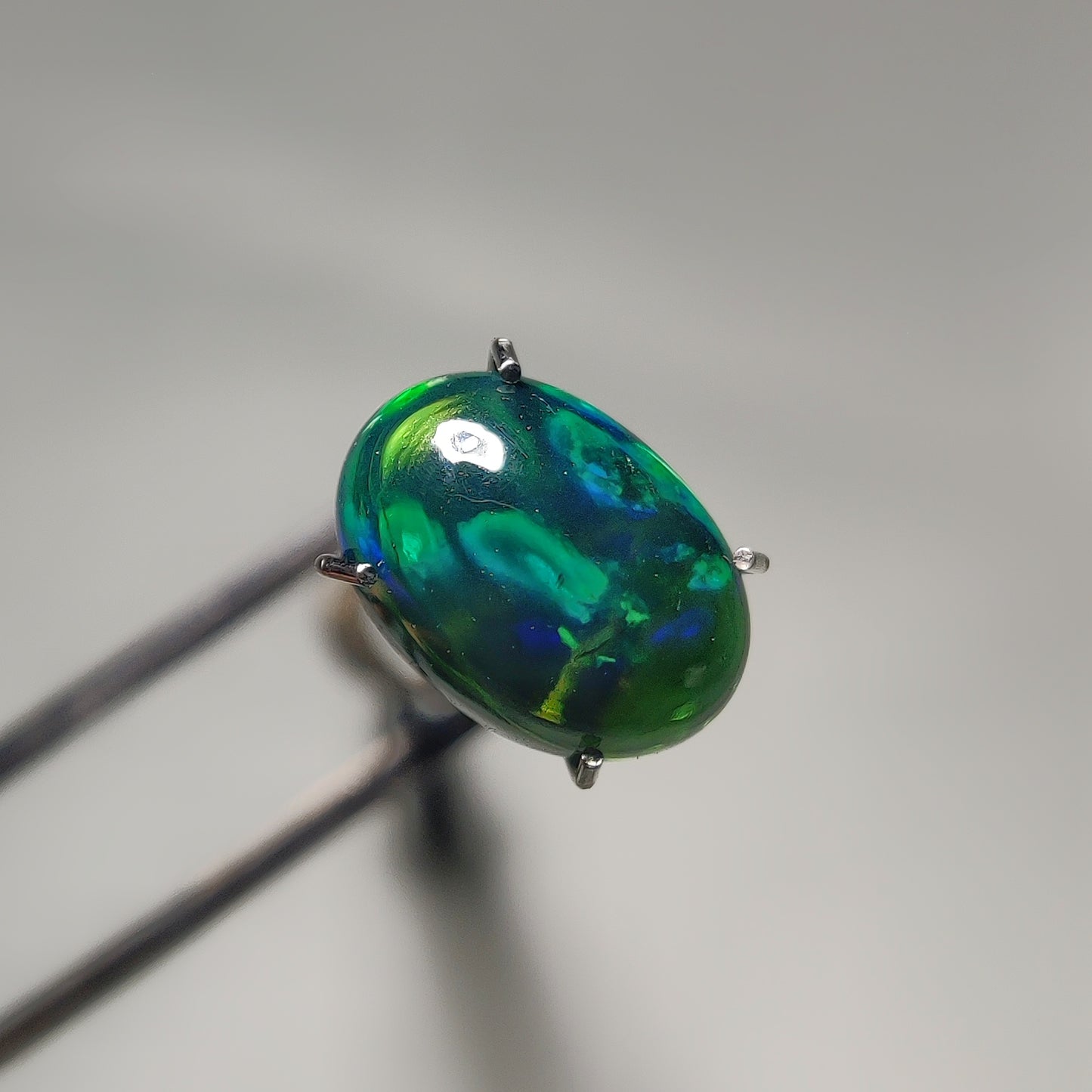 Natural Black Ethiopian Opal Cabochon gemstone cabochon - natural crystal healing stone for jewelry making by Gemivra