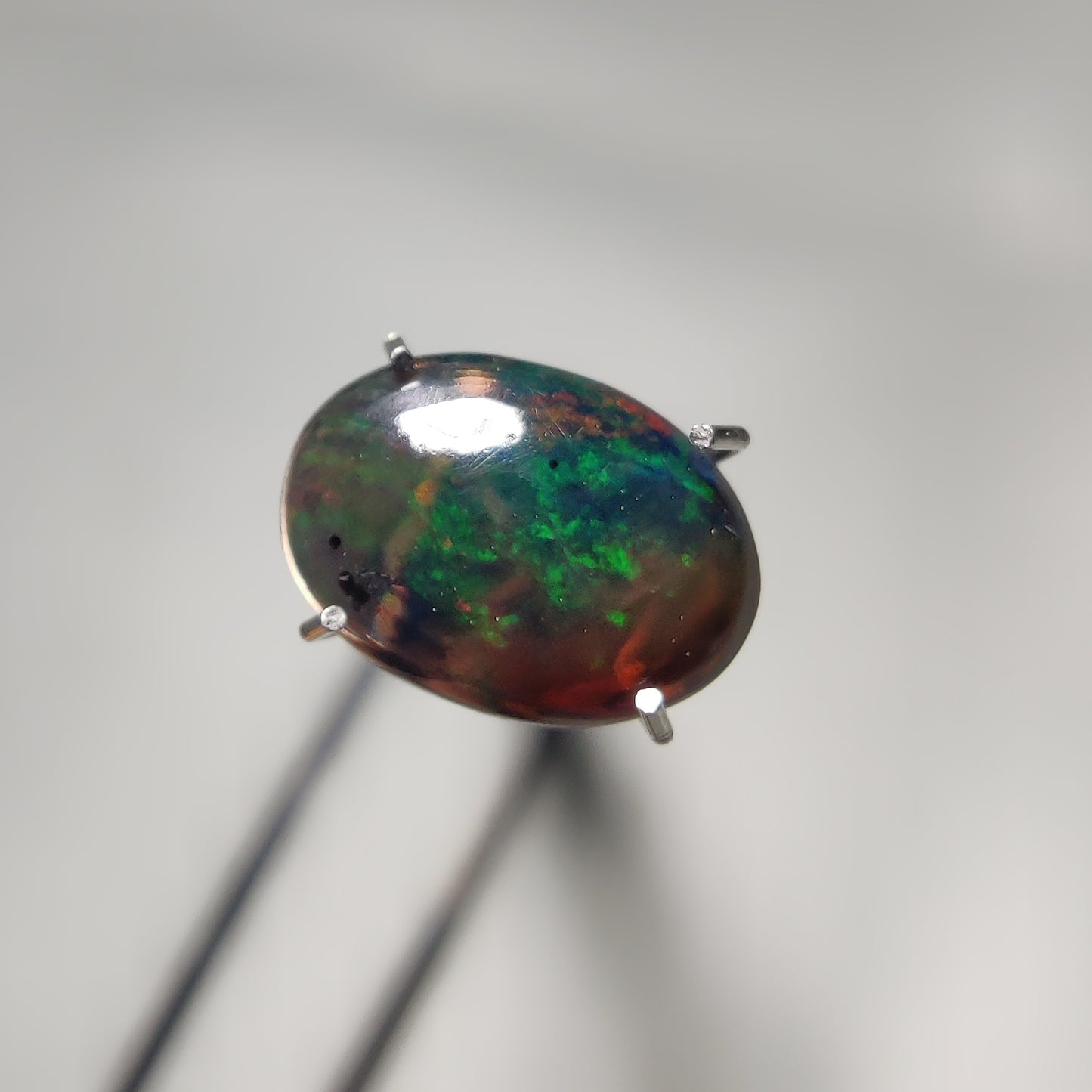 Natural Black Ethiopian Opal Cabochon gemstone cabochon - natural crystal healing stone for jewelry making by Gemivra