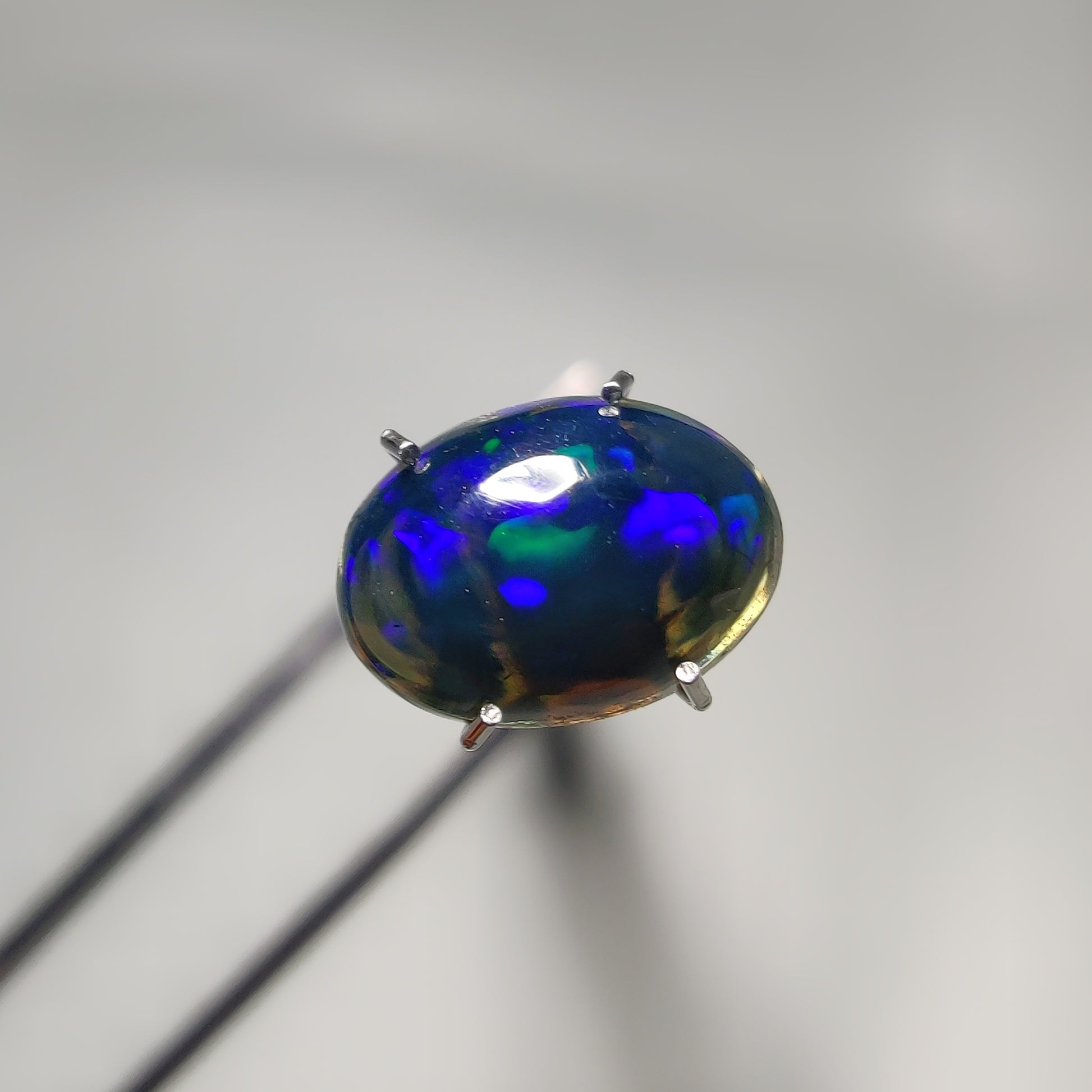 Natural Black Ethiopian Opal Cabochon gemstone cabochon - natural crystal healing stone for jewelry making by Gemivra