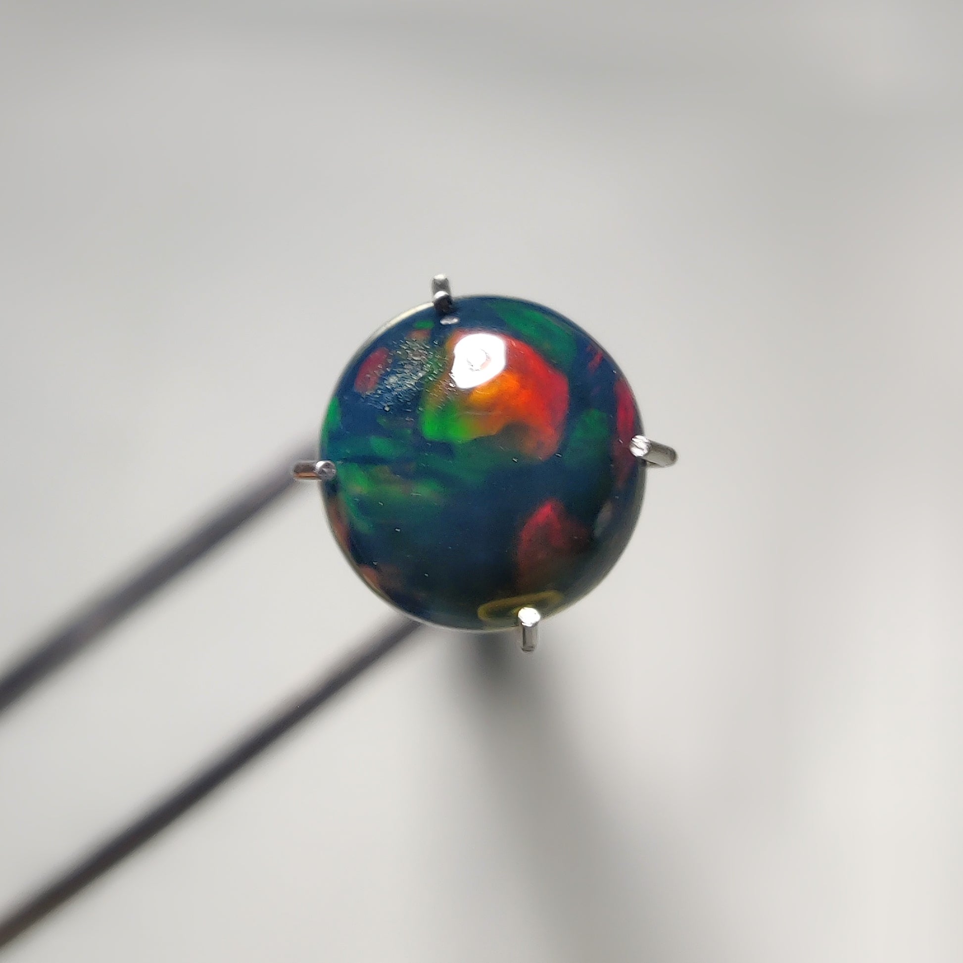 Natural Black Ethiopian Opal Cabochon gemstone cabochon - natural crystal healing stone for jewelry making by Gemivra
