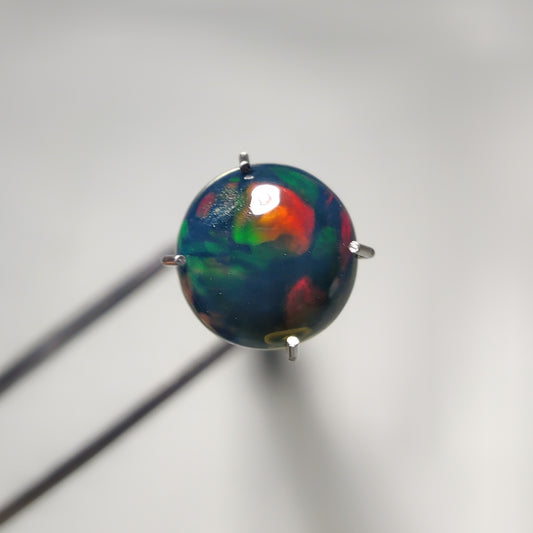 Natural Black Ethiopian Opal Cabochon gemstone cabochon - natural crystal healing stone for jewelry making by Gemivra