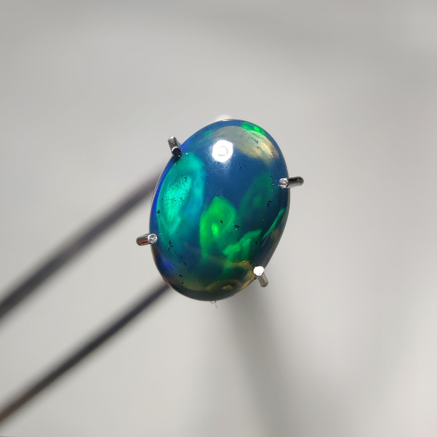 Natural Black Ethiopian Opal Cabochon gemstone cabochon - natural crystal healing stone for jewelry making by Gemivra
