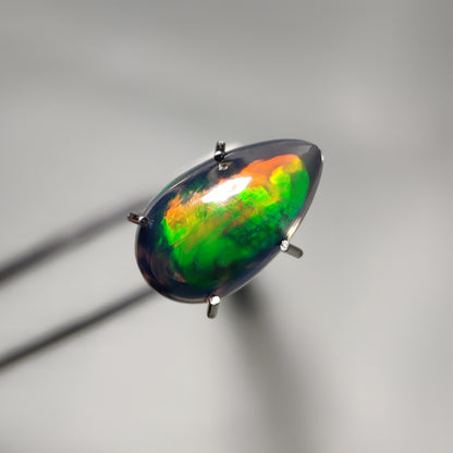 Natural Black Ethiopian Opal Cabochon gemstone cabochon - natural crystal healing stone for jewelry making by Gemivra
