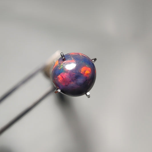 Natural Black Ethiopian Opal Cabochon gemstone cabochon - natural crystal healing stone for jewelry making by Gemivra