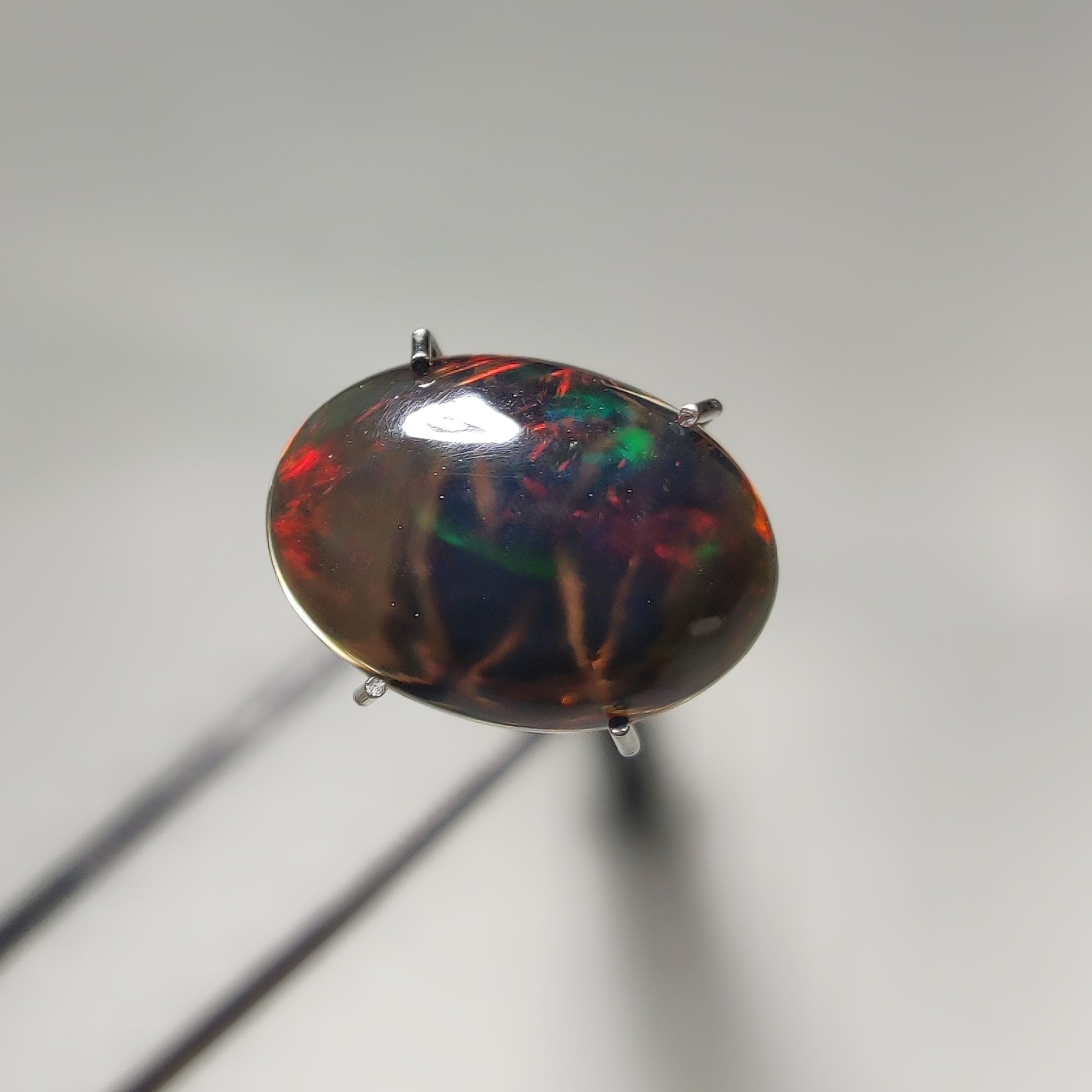 Natural Black Ethiopian Opal Cabochon gemstone cabochon - natural crystal healing stone for jewelry making by Gemivra