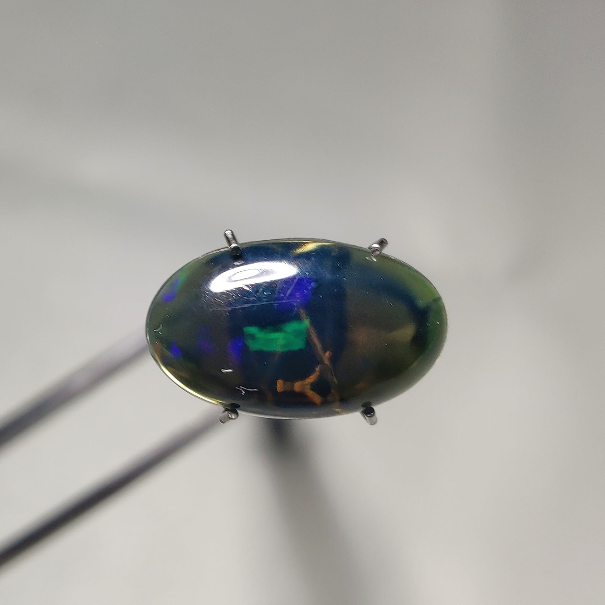 Natural Black Ethiopian Opal Cabochon gemstone cabochon - natural crystal healing stone for jewelry making by Gemivra