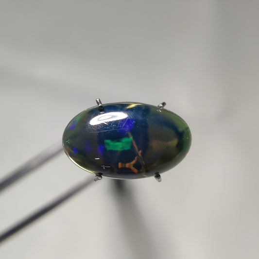 Natural Black Ethiopian Opal Cabochon gemstone cabochon - natural crystal healing stone for jewelry making by Gemivra