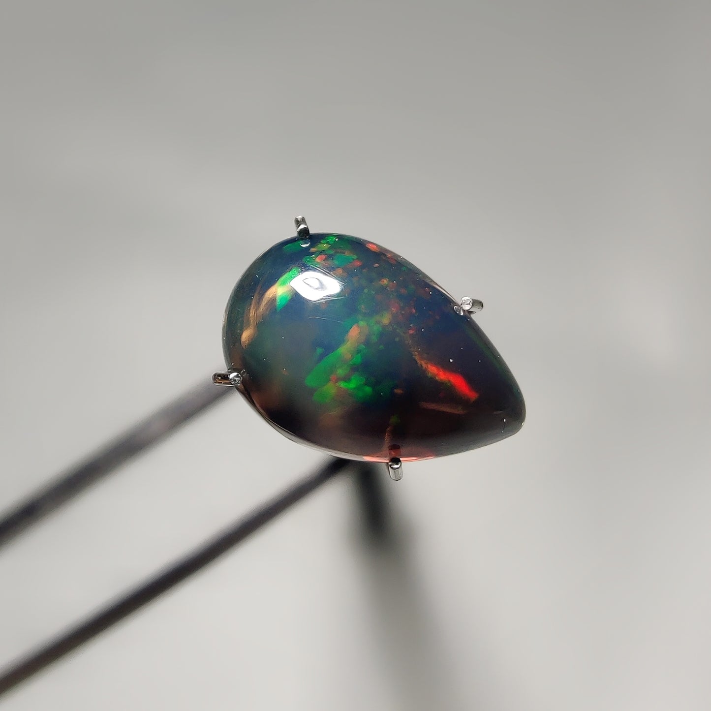 Natural Black Ethiopian Opal Cabochon gemstone cabochon - natural crystal healing stone for jewelry making by Gemivra
