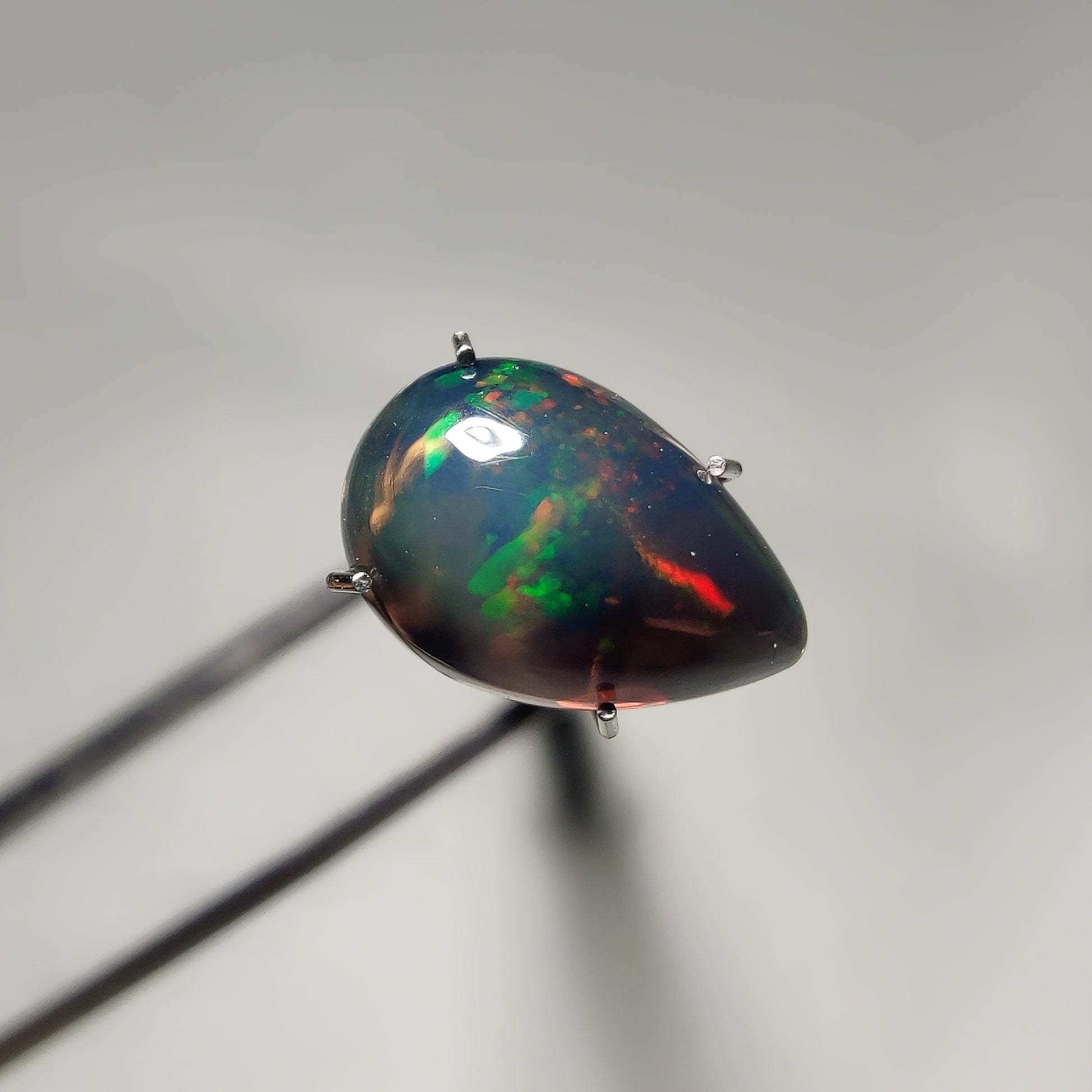 Natural Black Ethiopian Opal Cabochon gemstone cabochon - natural crystal healing stone for jewelry making by Gemivra