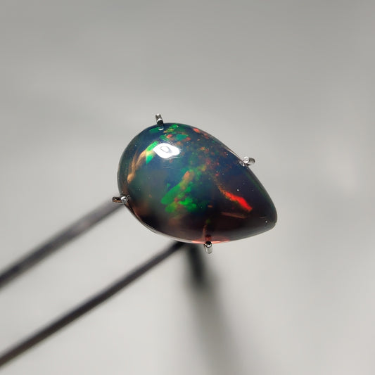 Natural Black Ethiopian Opal Cabochon gemstone cabochon - natural crystal healing stone for jewelry making by Gemivra
