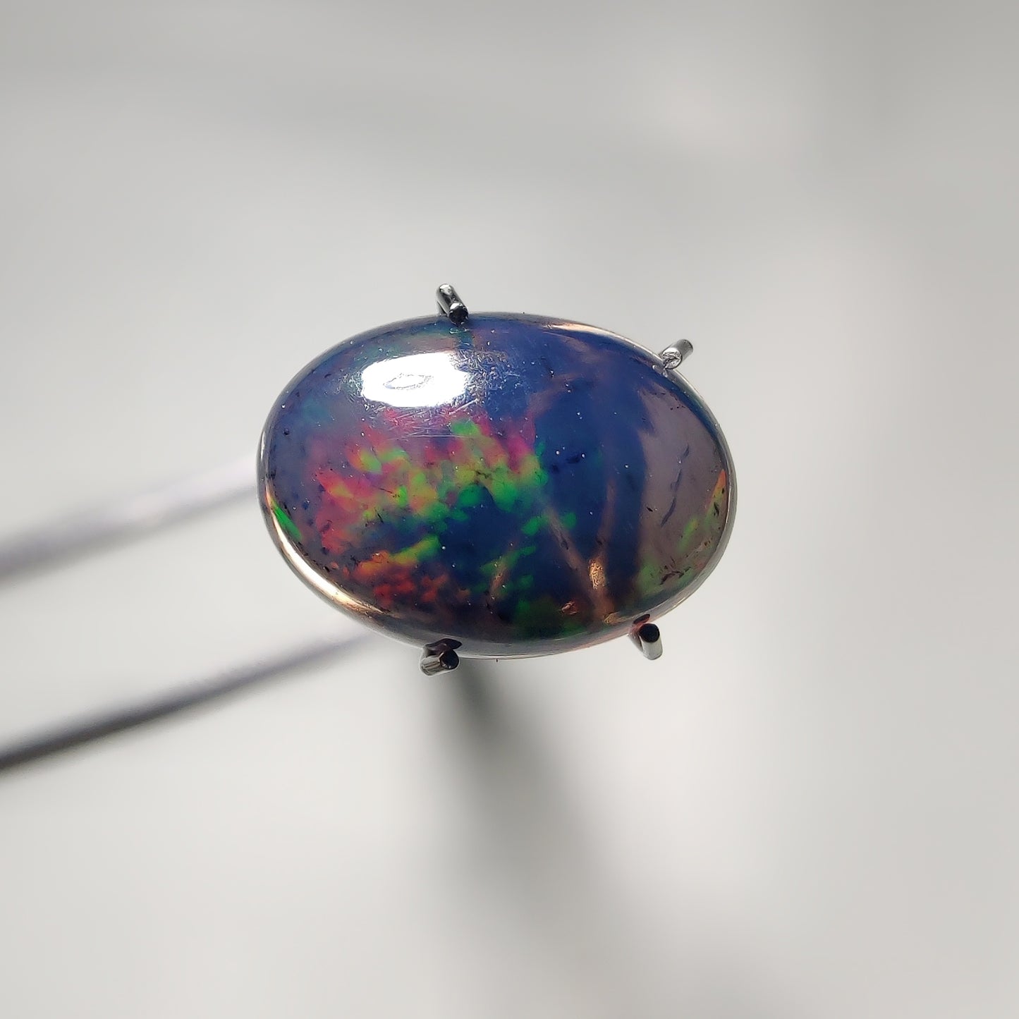 Natural Black Ethiopian Opal Cabochon gemstone cabochon - natural crystal healing stone for jewelry making by Gemivra