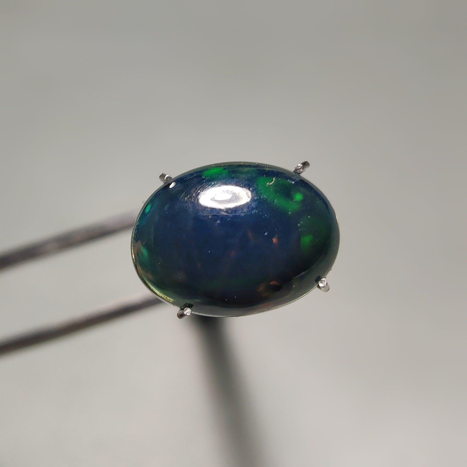 Natural Black Ethiopian Opal Cabochon gemstone cabochon - natural crystal healing stone for jewelry making by Gemivra
