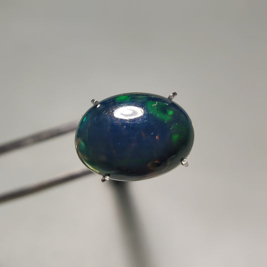 Natural Black Ethiopian Opal Cabochon gemstone cabochon - natural crystal healing stone for jewelry making by Gemivra