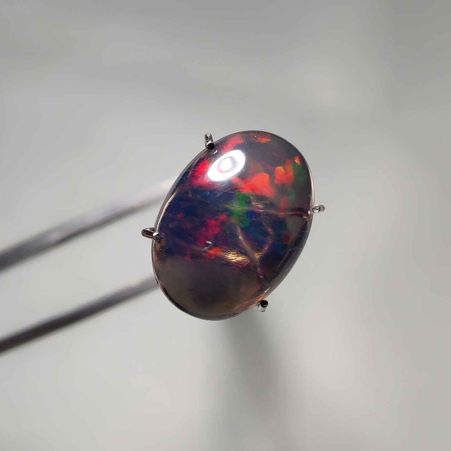 Natural Black Ethiopian Opal Cabochon gemstone cabochon - natural crystal healing stone for jewelry making by Gemivra