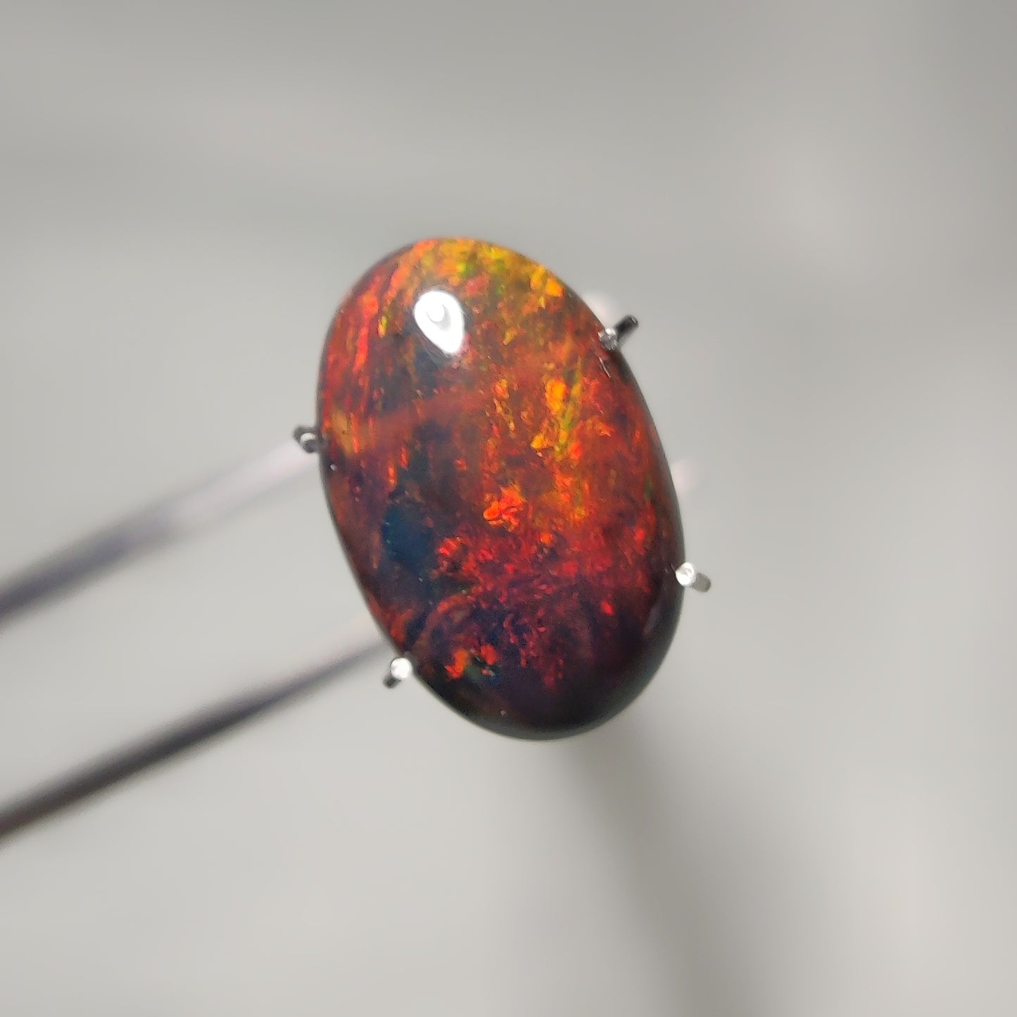 Natural Black Ethiopian Opal Cabochon gemstone cabochon - natural crystal healing stone for jewelry making by Gemivra
