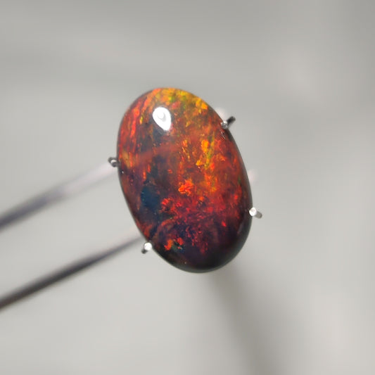 Natural Black Ethiopian Opal Cabochon gemstone cabochon - natural crystal healing stone for jewelry making by Gemivra