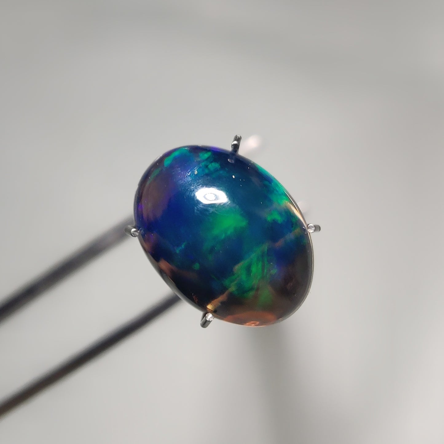 Natural Black Ethiopian Opal Cabochon gemstone cabochon - natural crystal healing stone for jewelry making by Gemivra