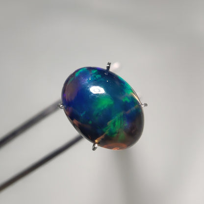 Natural Black Ethiopian Opal Cabochon gemstone cabochon - natural crystal healing stone for jewelry making by Gemivra