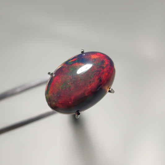 Natural Black Ethiopian Opal Cabochon gemstone cabochon - natural crystal healing stone for jewelry making by Gemivra