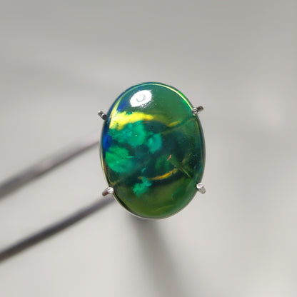 Natural Black Ethiopian Opal Cabochon gemstone cabochon - natural crystal healing stone for jewelry making by Gemivra