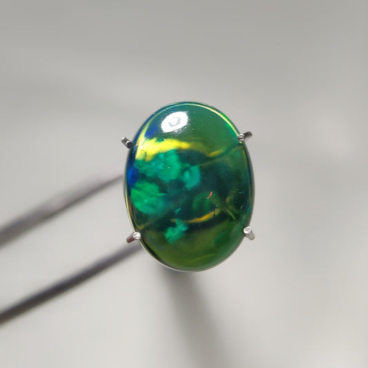Natural Black Ethiopian Opal Cabochon gemstone cabochon - natural crystal healing stone for jewelry making by Gemivra