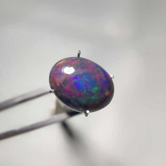 Natural Black Ethiopian Opal Cabochon gemstone cabochon - natural crystal healing stone for jewelry making by Gemivra