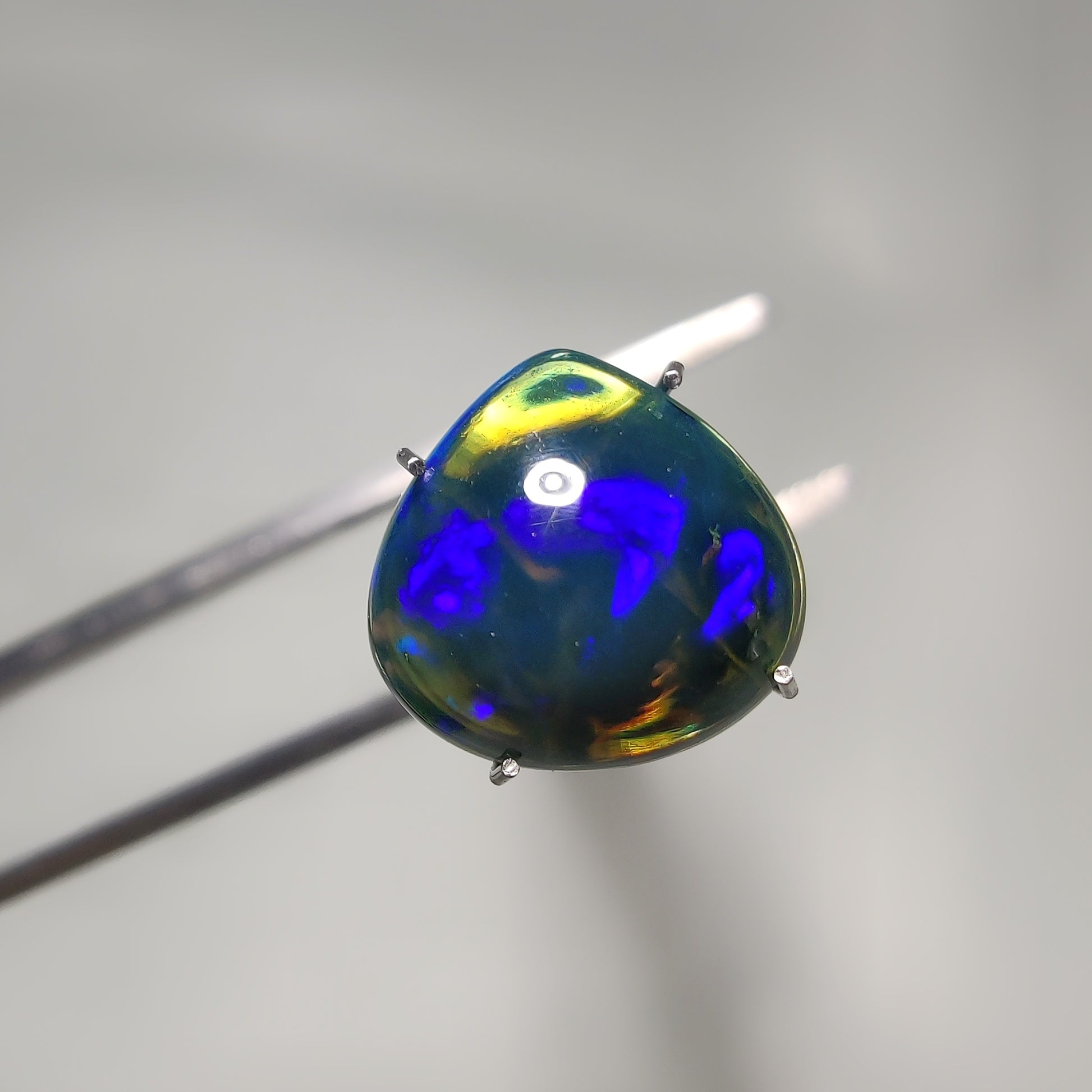 Natural Black Ethiopian Opal Cabochon gemstone cabochon - natural crystal healing stone for jewelry making by Gemivra