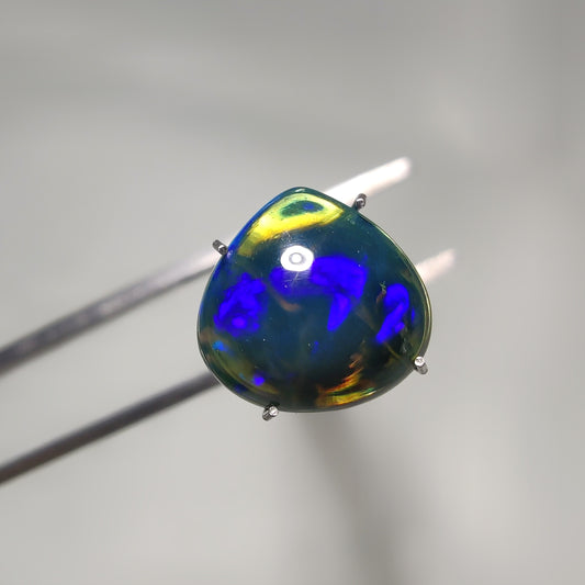 Natural Black Ethiopian Opal Cabochon gemstone cabochon - natural crystal healing stone for jewelry making by Gemivra