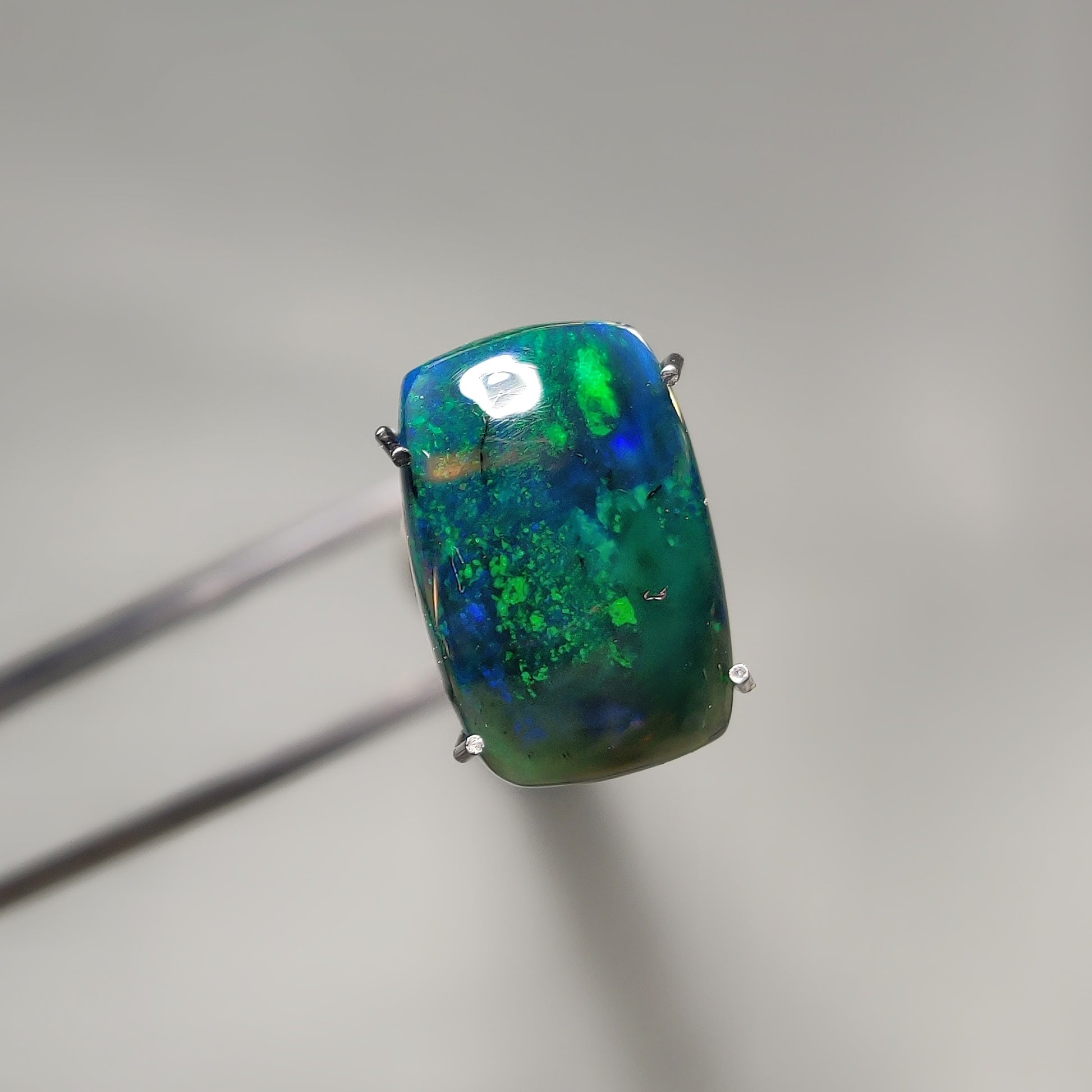Natural Black Ethiopian Opal Cabochon gemstone cabochon - natural crystal healing stone for jewelry making by Gemivra