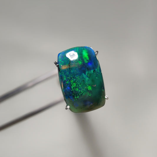 Natural Black Ethiopian Opal Cabochon gemstone cabochon - natural crystal healing stone for jewelry making by Gemivra