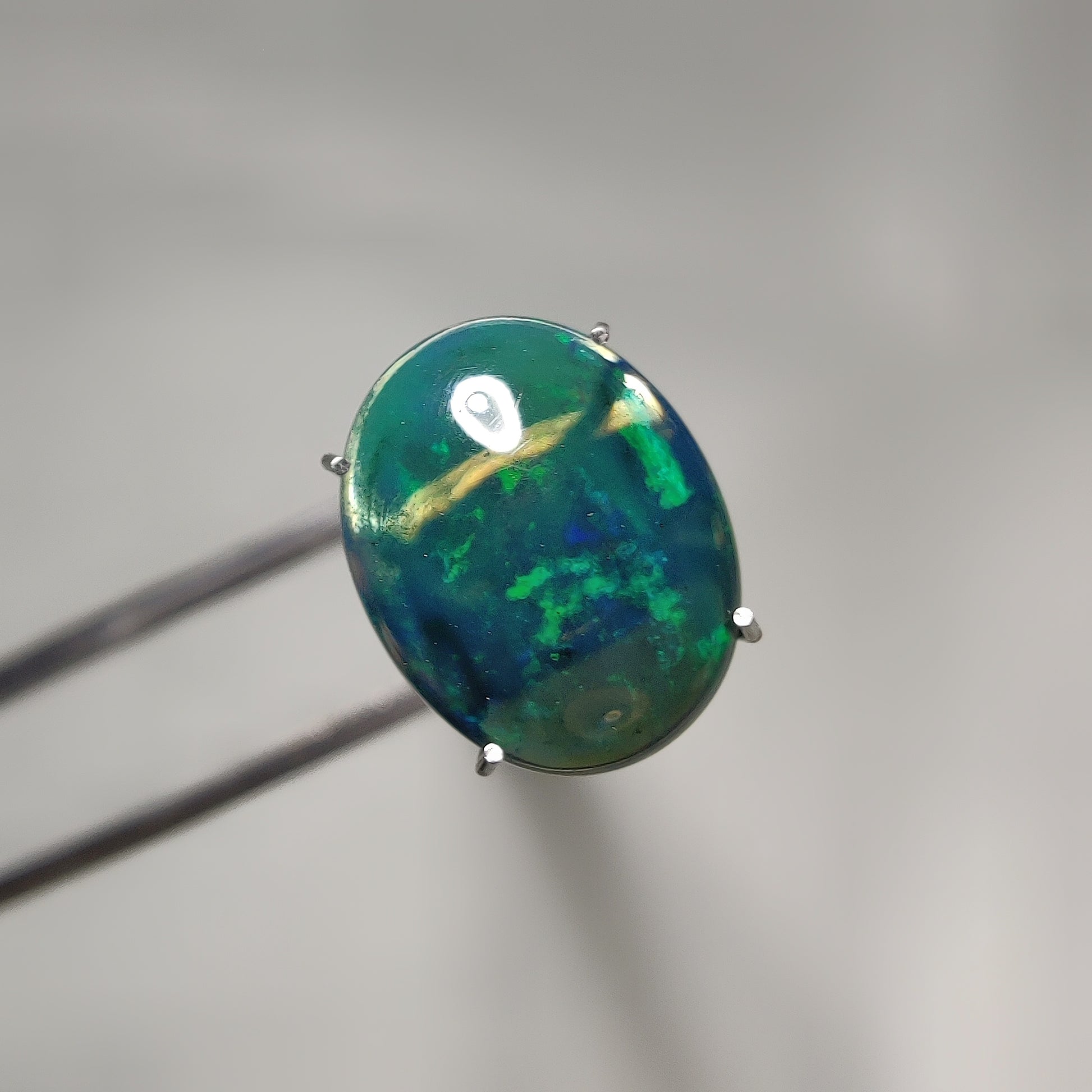 Natural Black Ethiopian Opal Cabochon gemstone cabochon - natural crystal healing stone for jewelry making by Gemivra